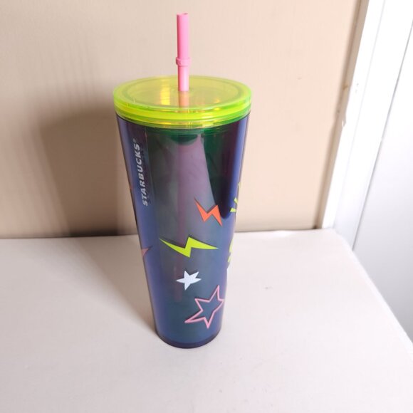 Starbucks 2023 Stay Weird EVIL EYE Neon Lime Green Venti 24 Oz Cold Cup - Picture 3 of 14